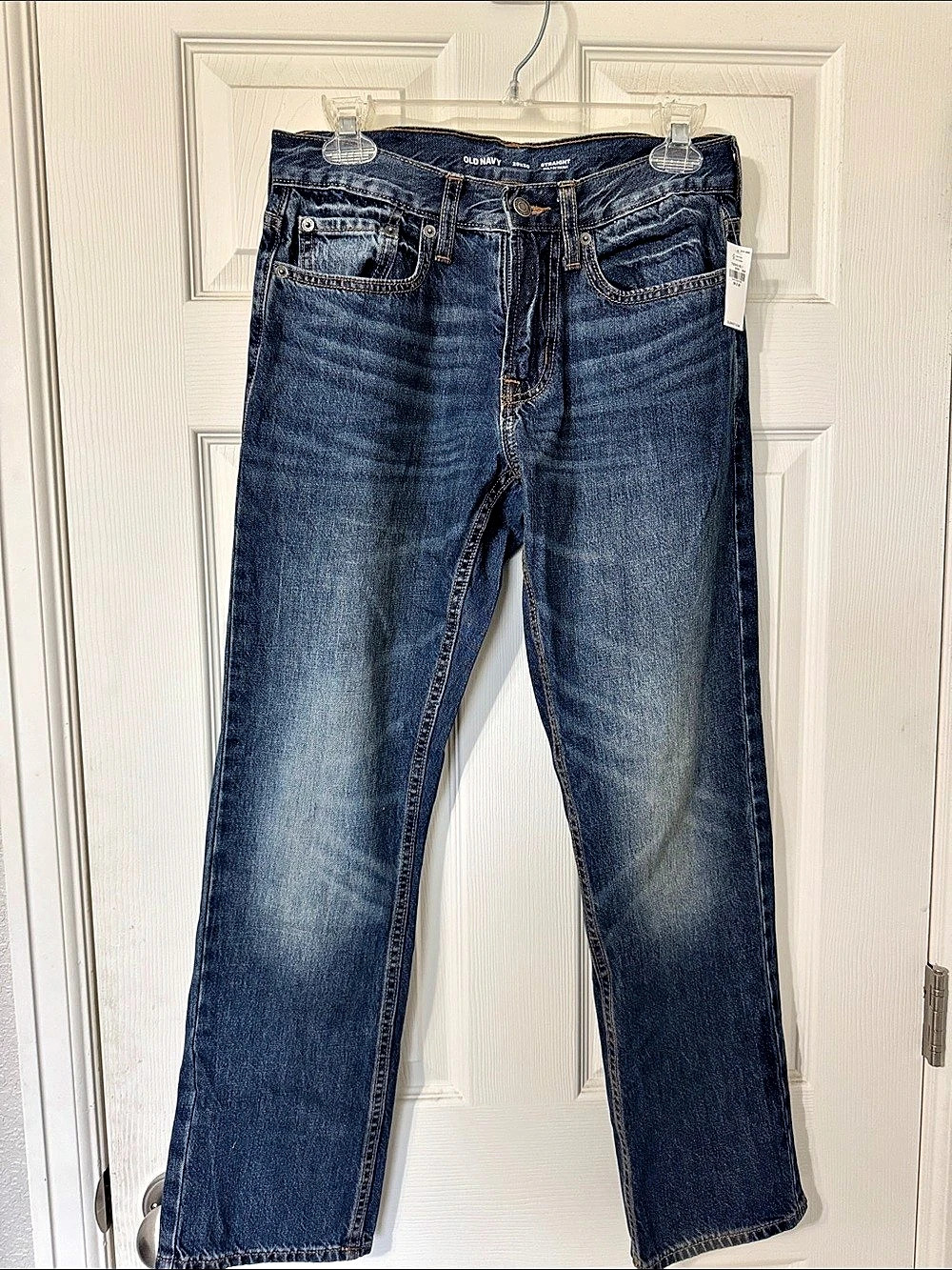 Old Navy Straight Built-In Tough Jeans Straight Leg Blue Waist 29 x 30 Length